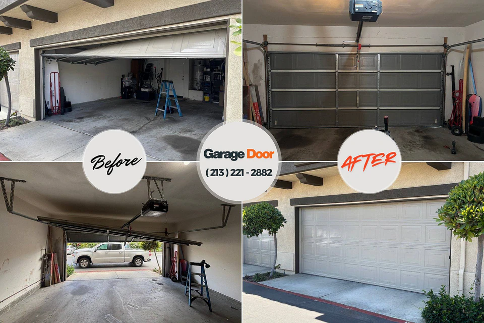 Before and after: garage door repair Oroville, WA